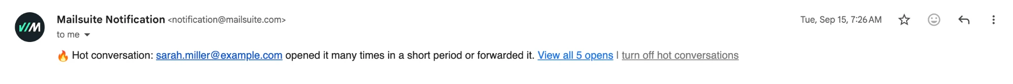 Hot conversation notification email