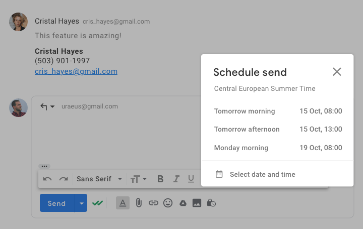 is there a send again option in gmail