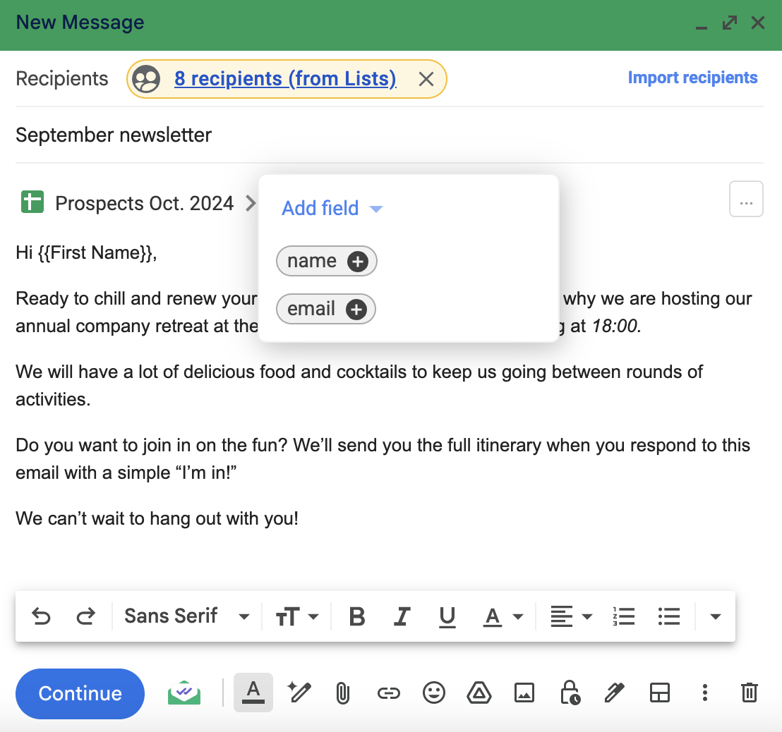 Mailsuite mail merge 